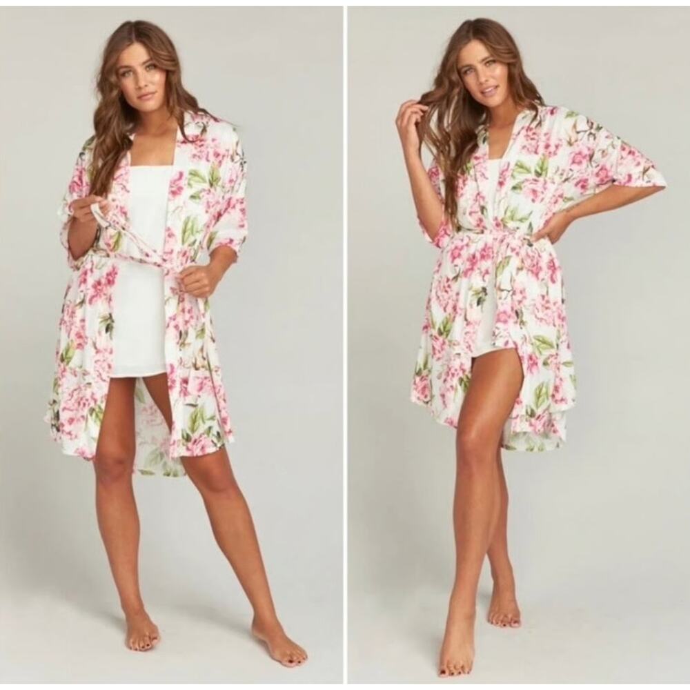 SHOW ME YOUR MUMU NWOT Garden of Blooms Brie Floral Kimono O/S Petal Pink
